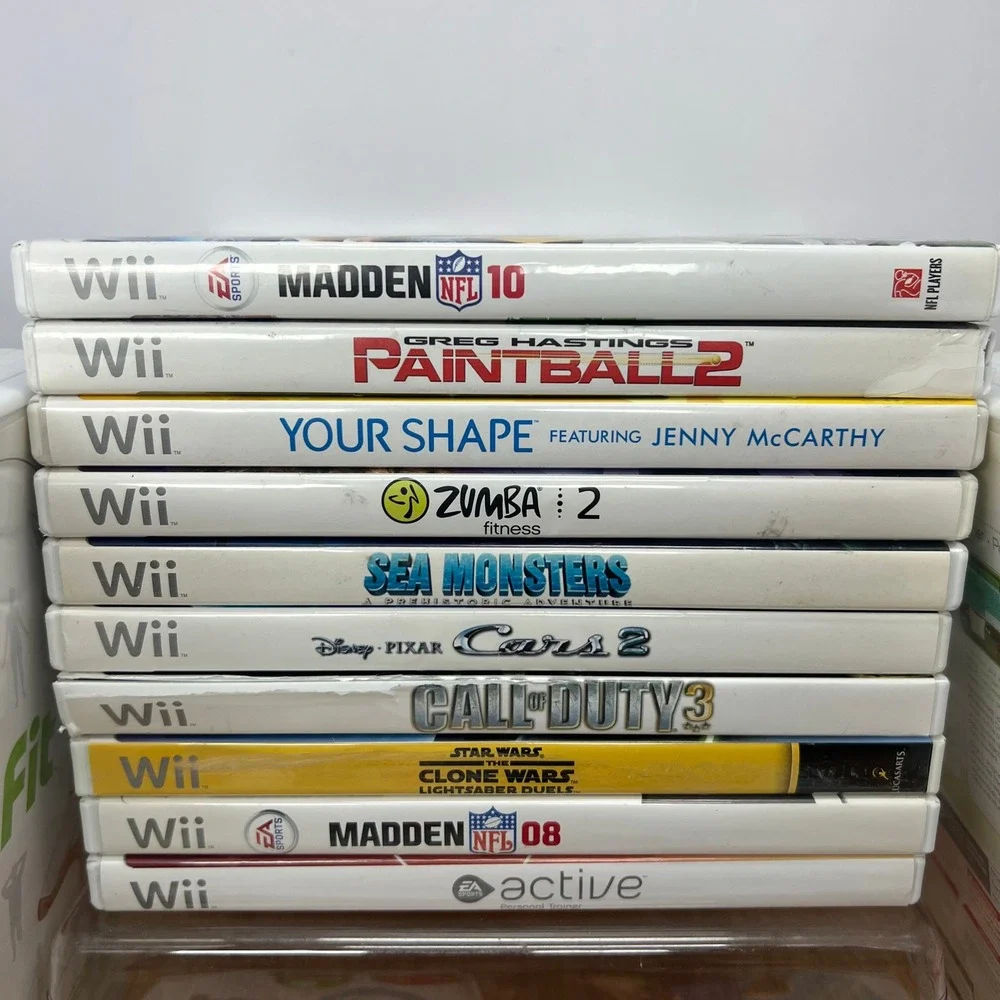 Nintendo Wii Video Game Lot 21 Games Wii Fit Madden COD Star Wars Tested Covers